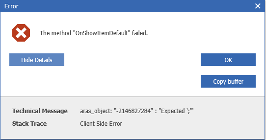 Project - Error - OnShowItemDefault - 01