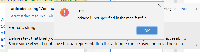 Android Studio – Package is not specified in the manifest file (After ...