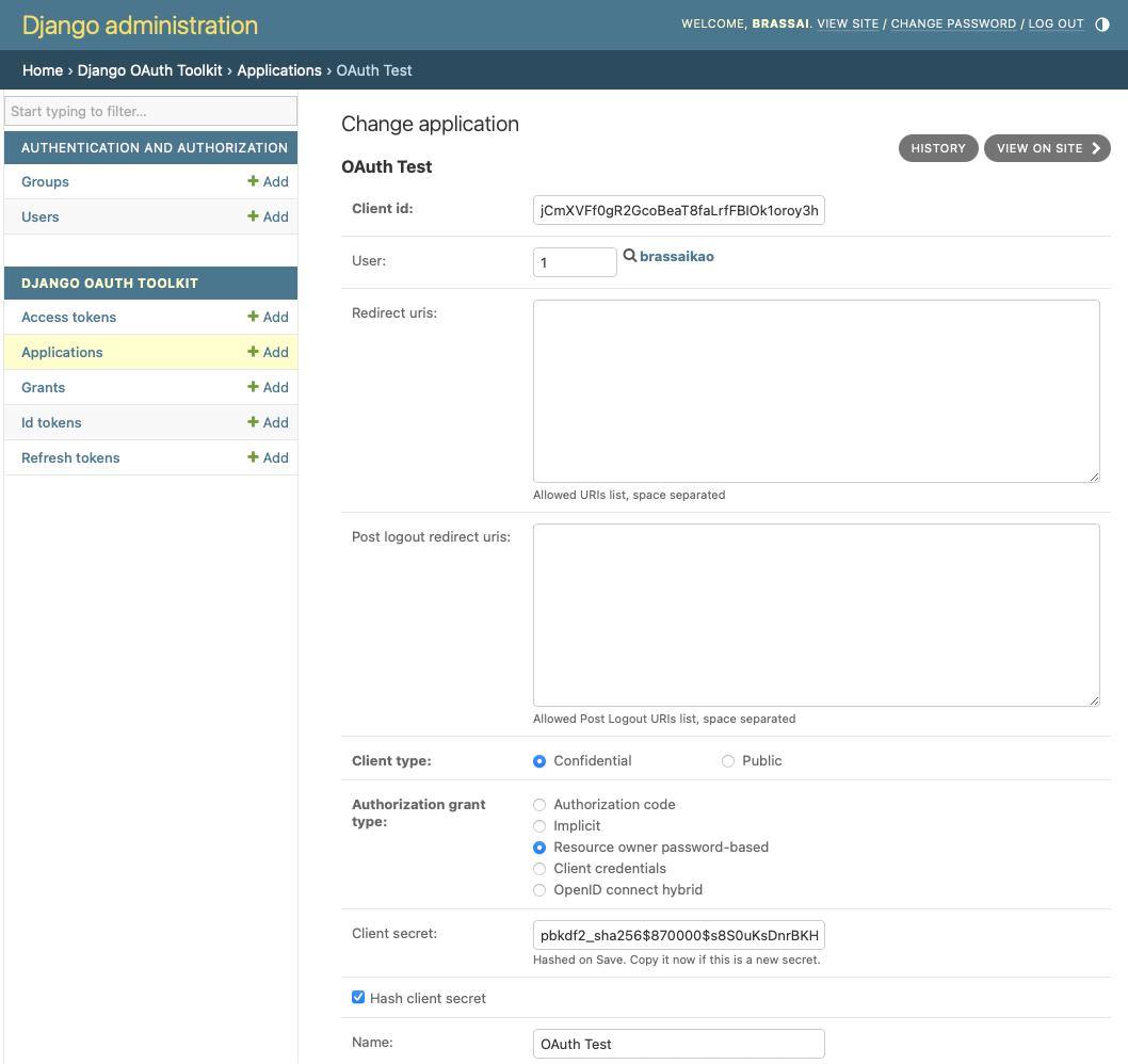 Django – OAuth Test Sample – Brassai Kao’s Tech Weave